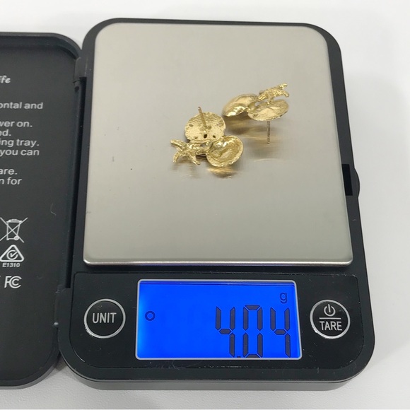 14K Gold Filled Sand Dollar Starfish Clam Shell Cluster Post Stud Earring Signed - Picture 13 of 15